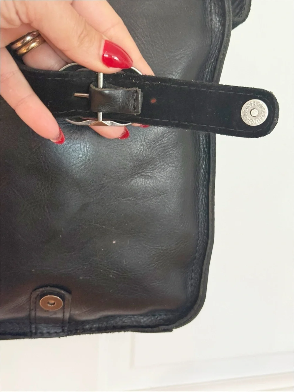 Patricia Nash Venezia Black Leather Pouch Crossbody Bag